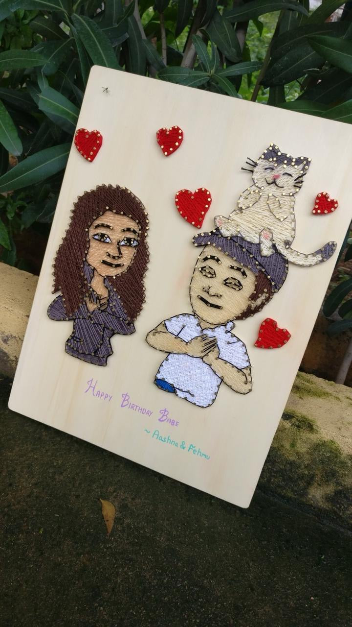 Couple Caricature String Art