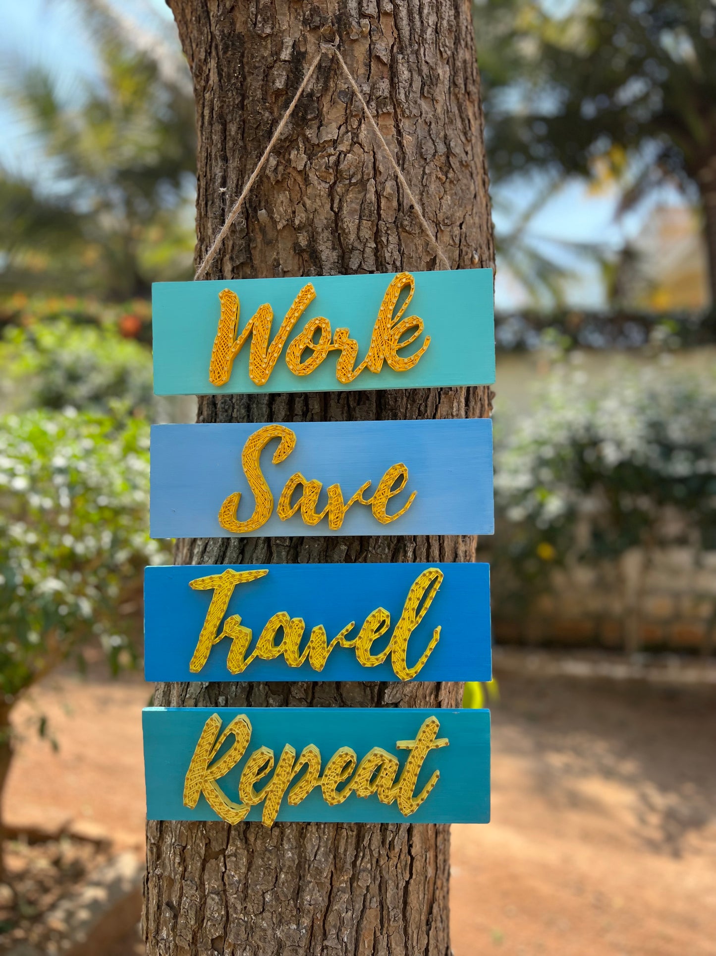 Work Save Travel Repeat String Art