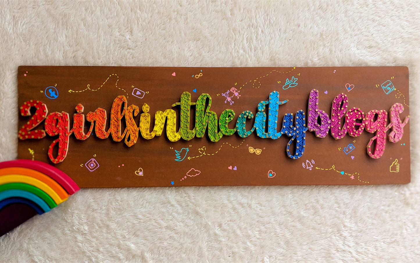 Multi Color Nameplate String Art