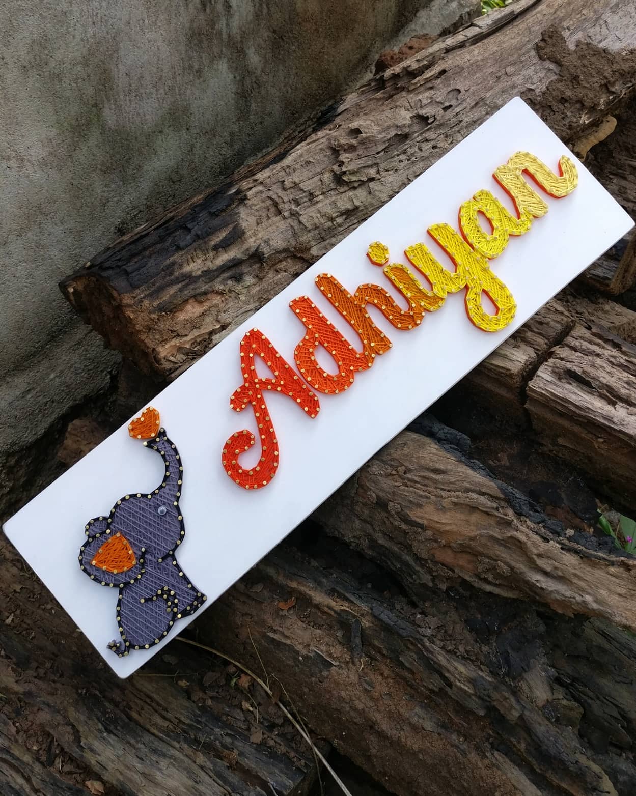 Nameplate With Cute Animal String Art