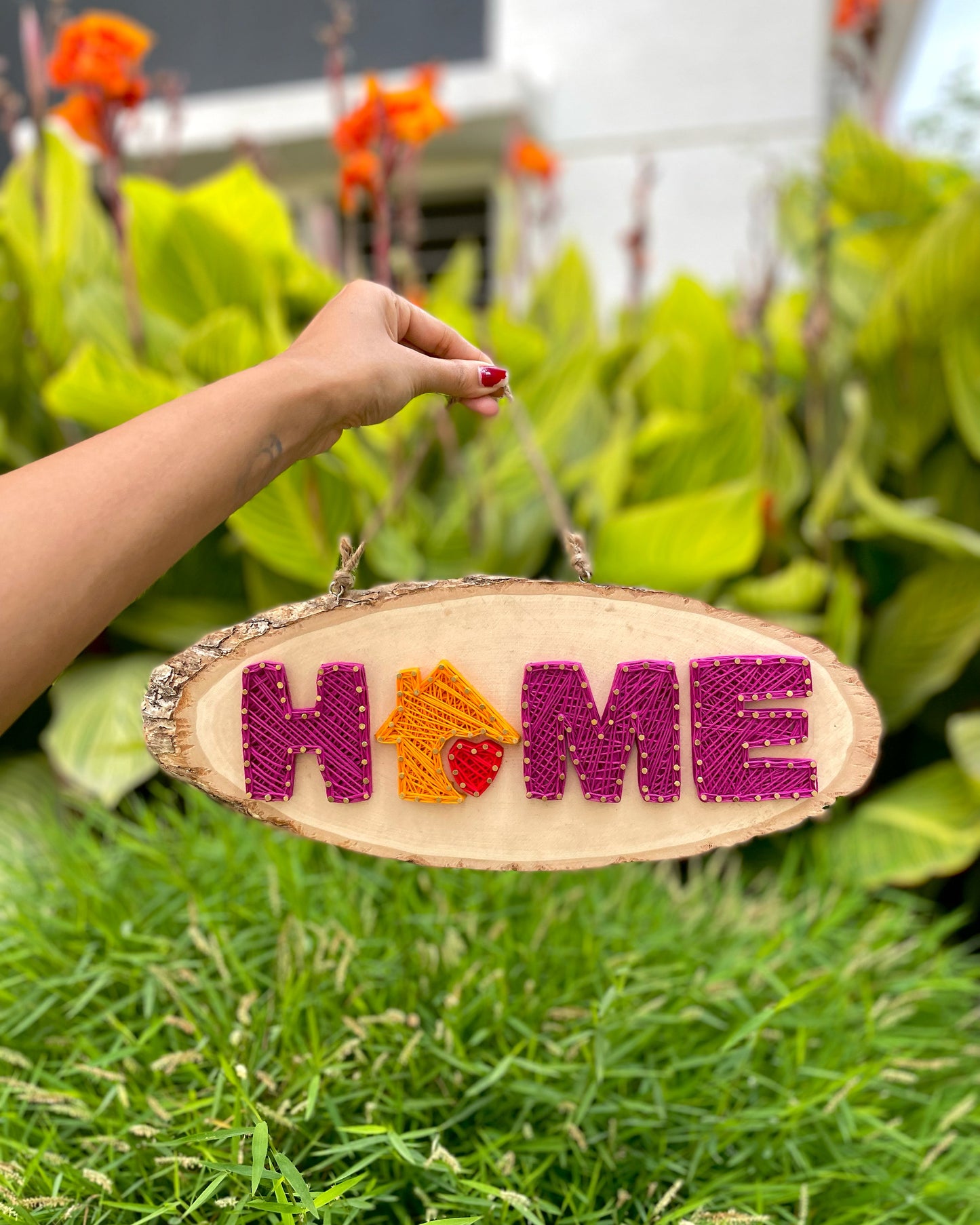 Home on Natural Wood String Art