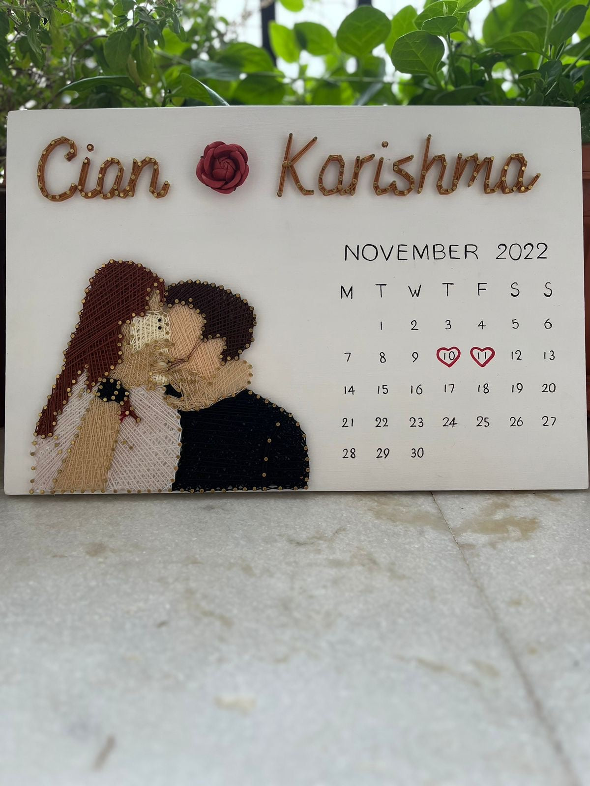 Photo Recreation With Calendar String Art