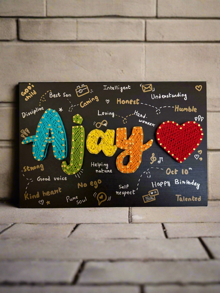 Multi Color Nameplate String Art