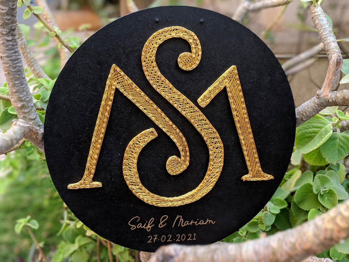 Custom Initials Logo Couples String Art