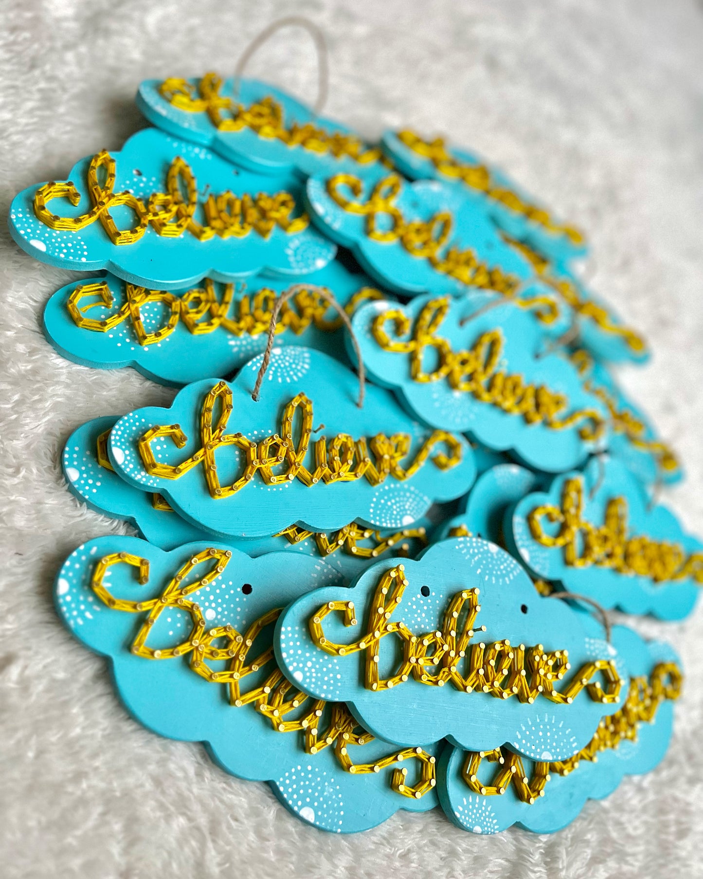 Believe Cloud Return Gifts String Art