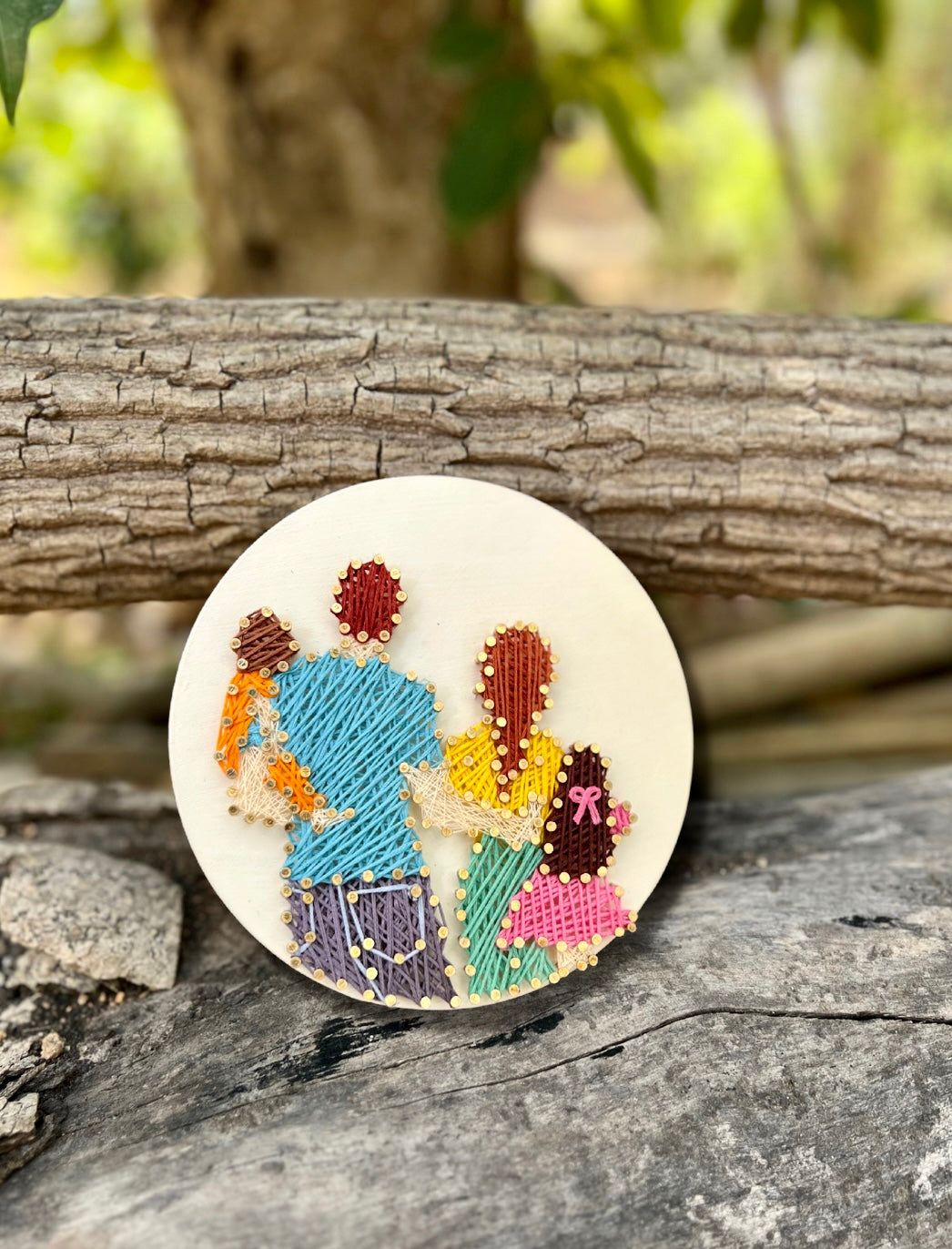 Photo Recreation with Hand Painting String Art