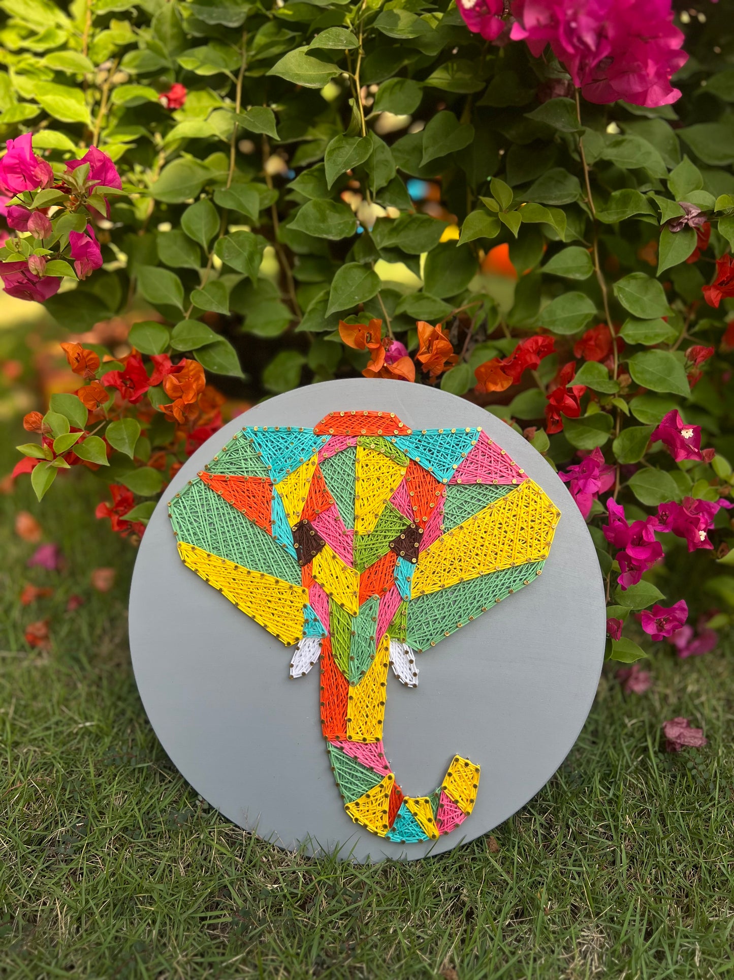 Geometric Elephant String Art