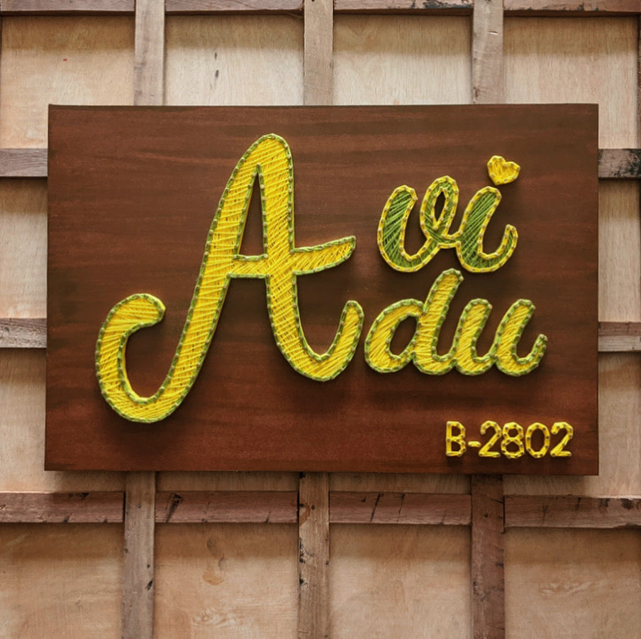 Couple Nameplate With Home/Heart/Infinity String Art