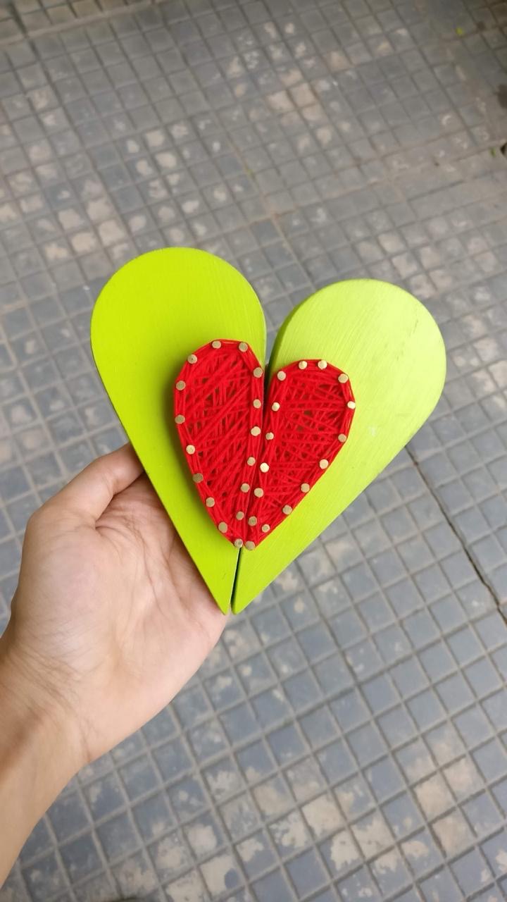 Clinging Hearts String Art