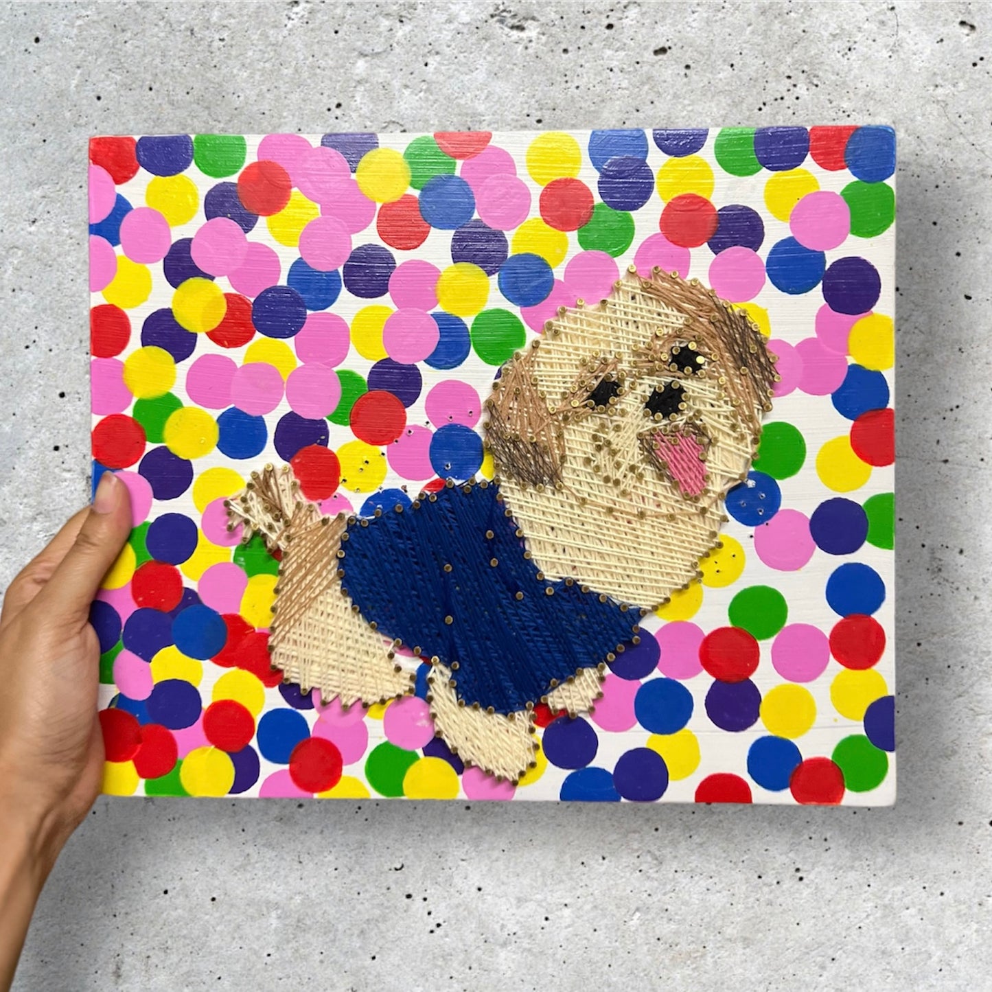 Shihtzu With Balloons Pet Portrait String Art