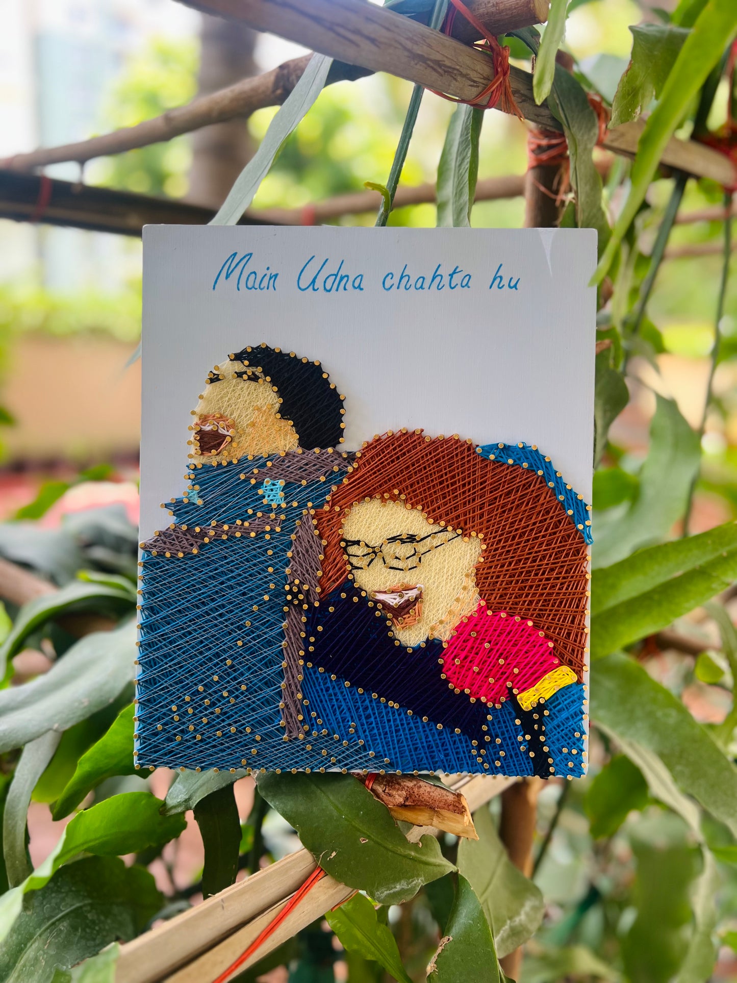 Photo Recreation with Hand Painting String Art