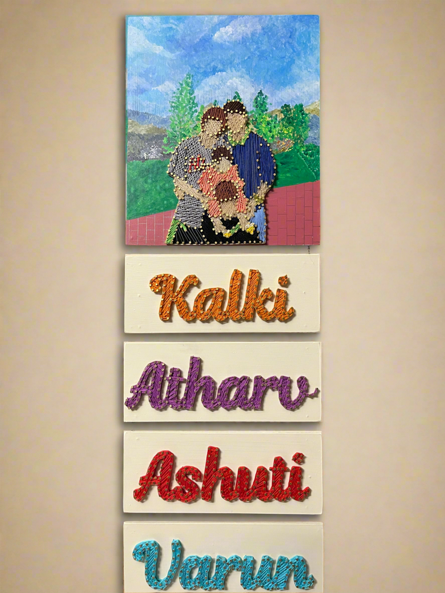 Photo Recreation With Nameplate String Art