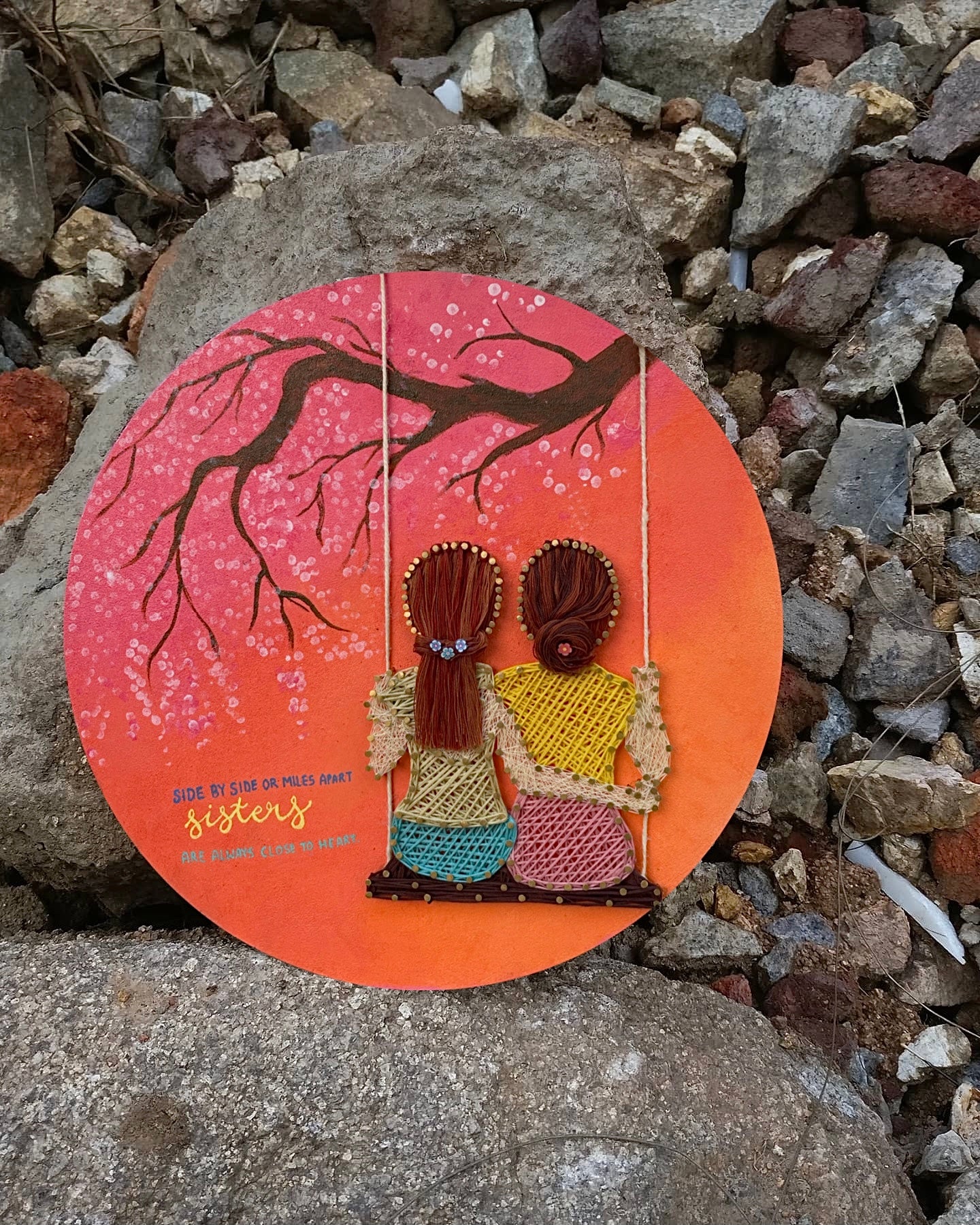 Photo Recreation with Hand Painting String Art