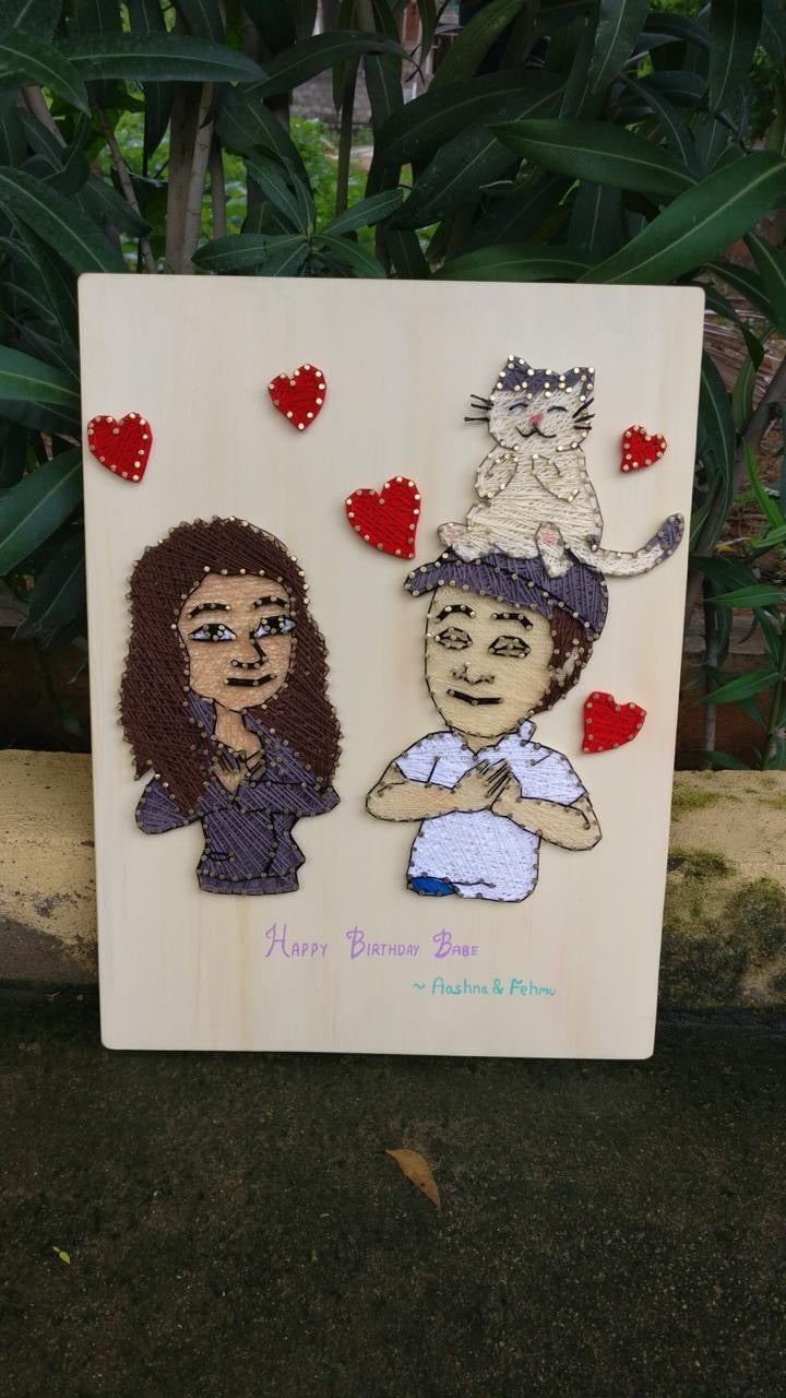 Couple Caricature String Art