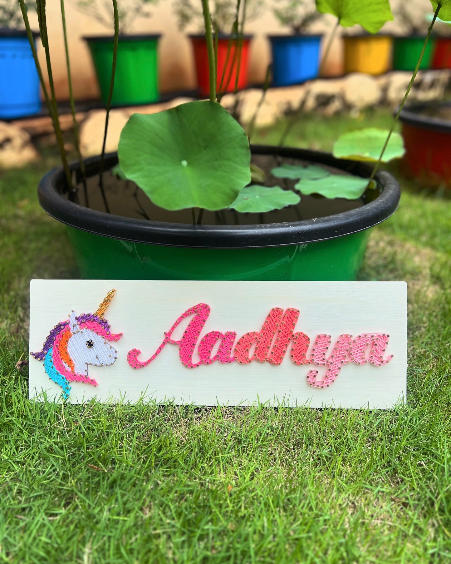 Nameplate With Cute Animal String Art