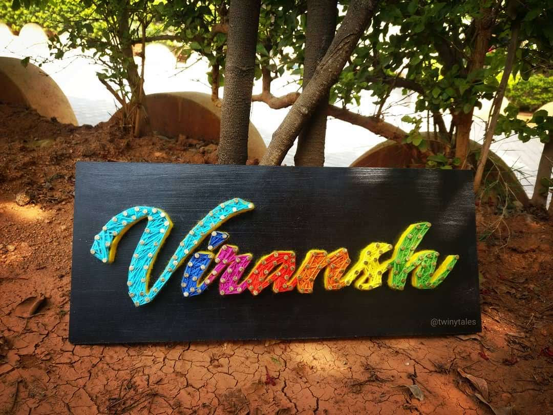 Multi Color Nameplate String Art