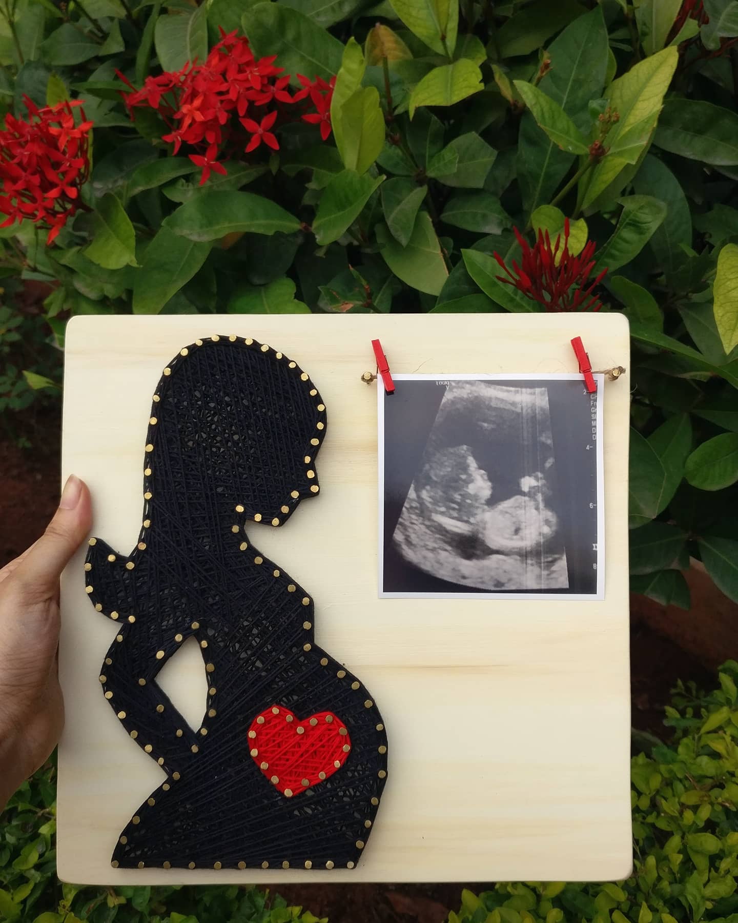 Pregnant Mom String Art
