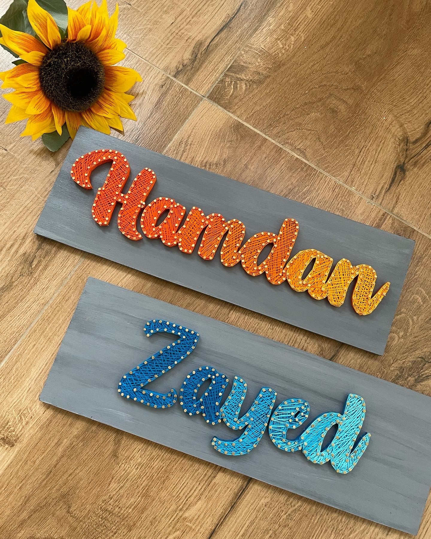 Gradient Color Nameplate String Art