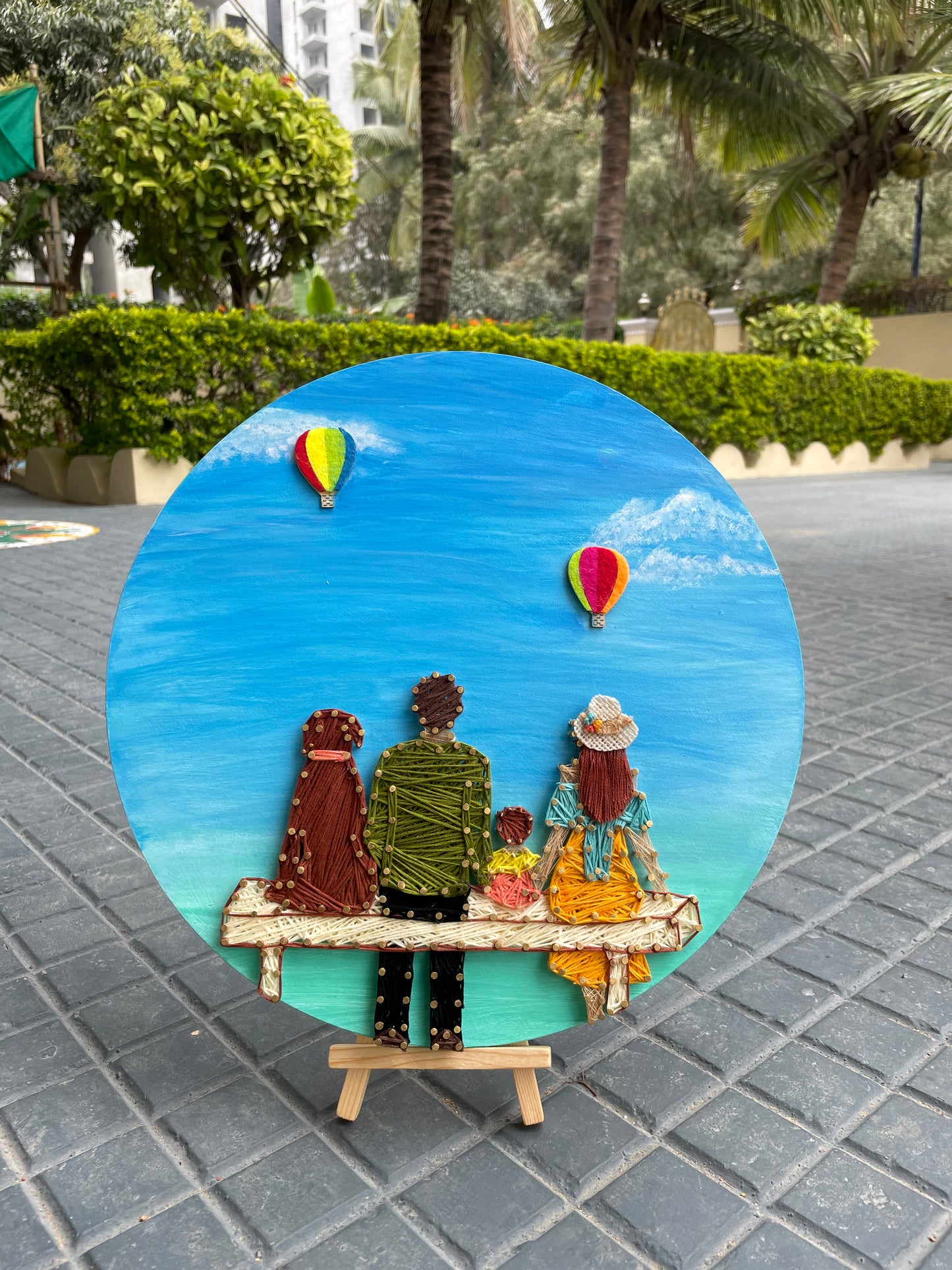 Photo Recreation with Hand Painting String Art