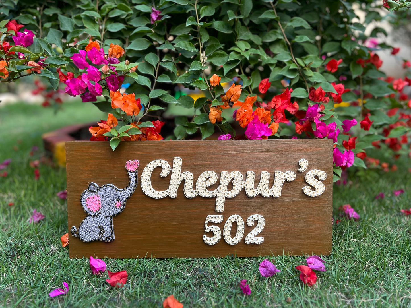 Nameplate With Cute Animal String Art