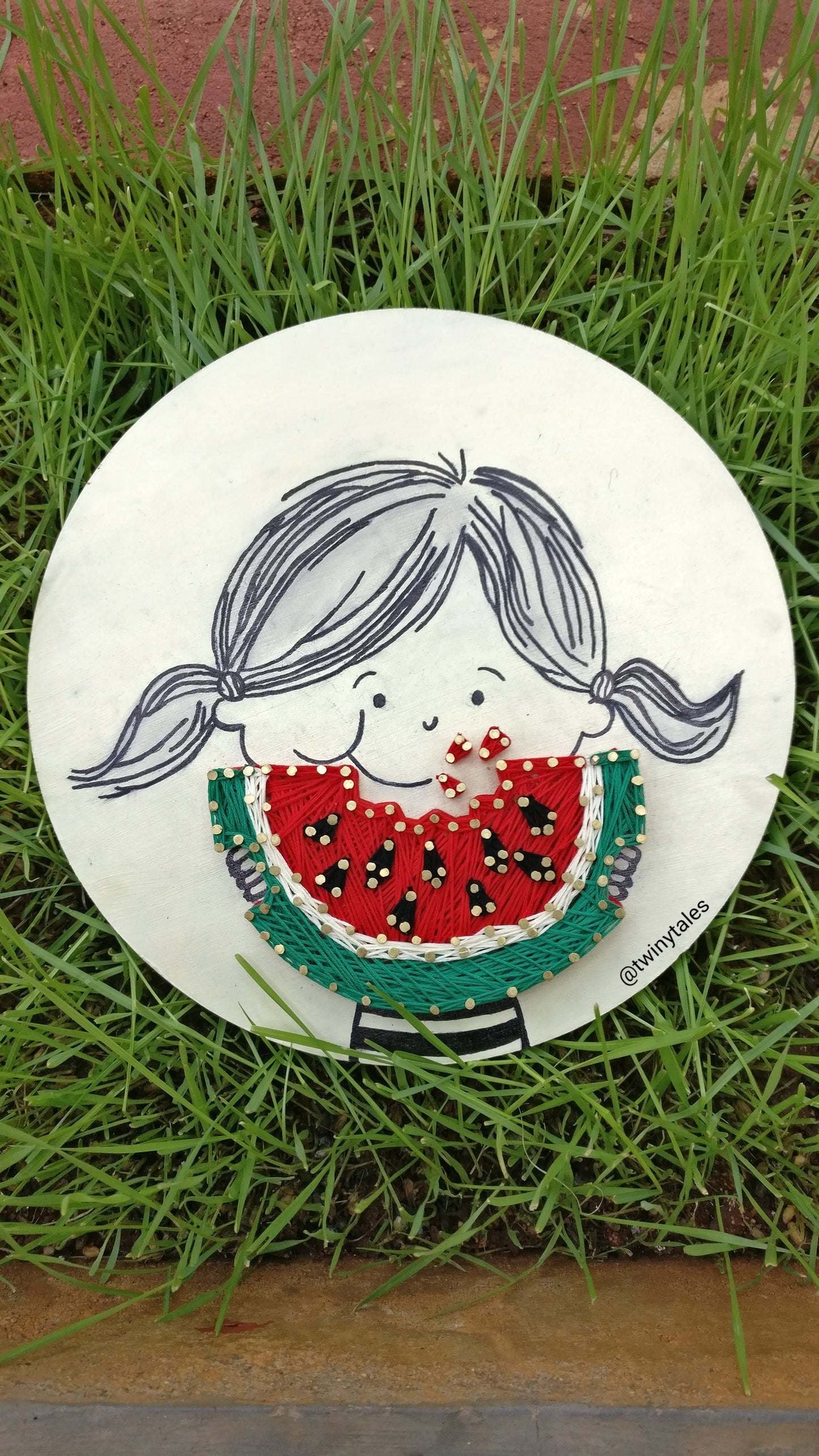 Watermelon Girl String Art
