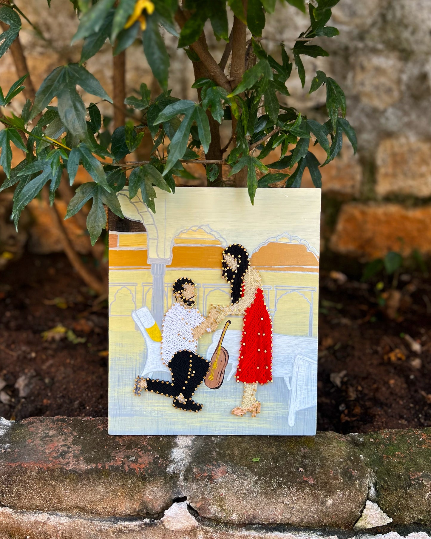Photo Recreation with Hand Painting String Art