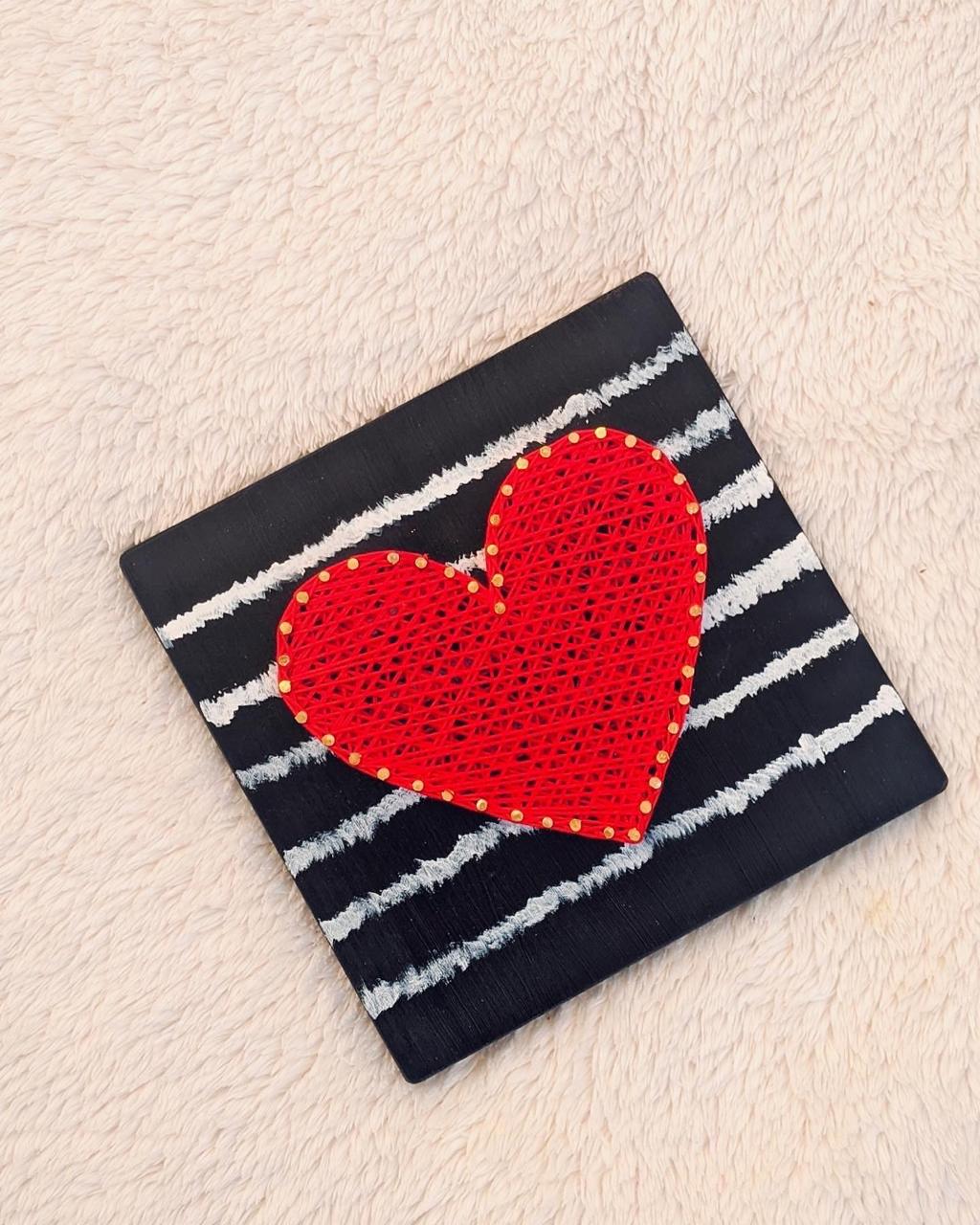 Red Heart String Art