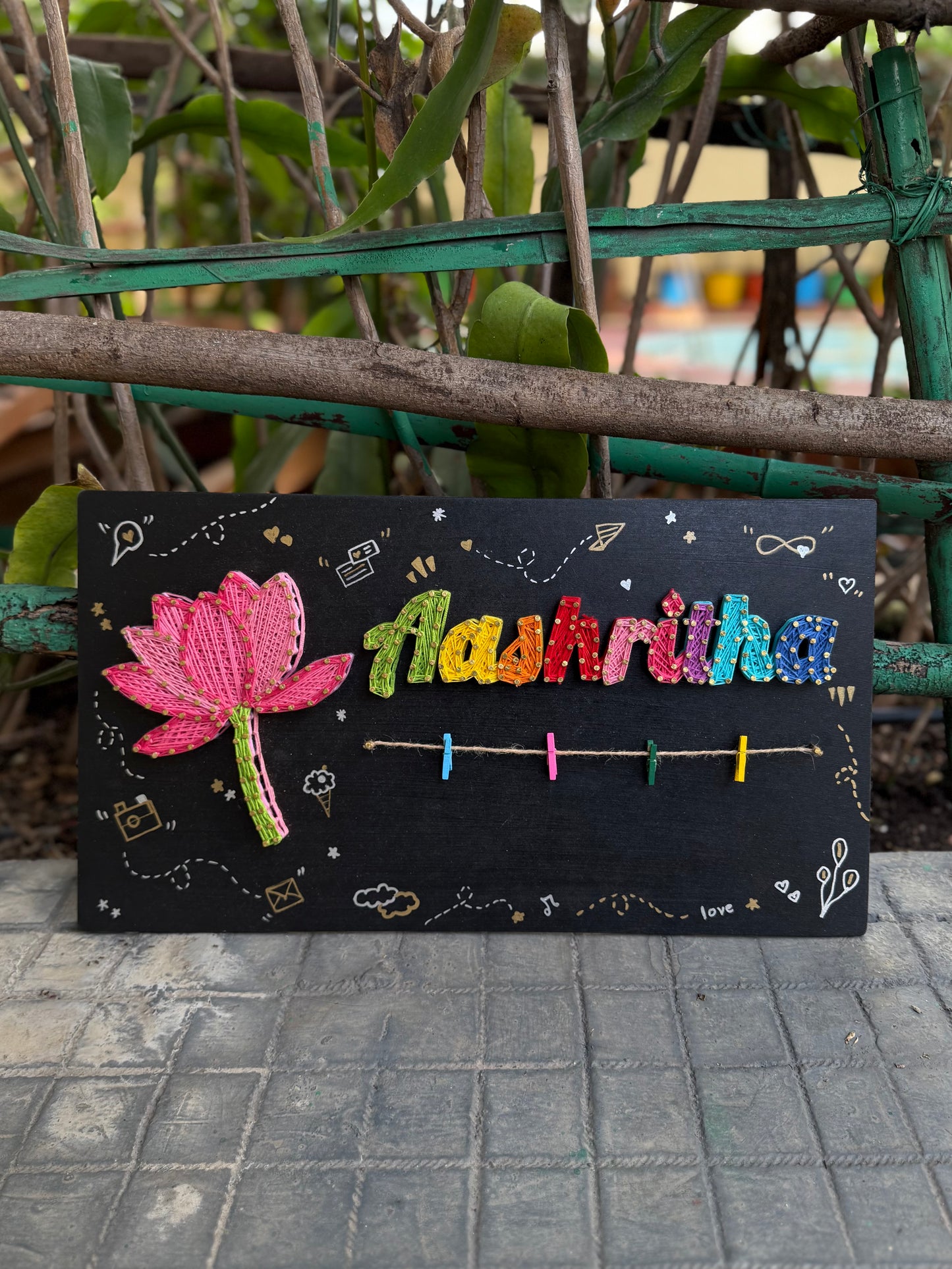 Customized Name with Symbol and Photos String Art