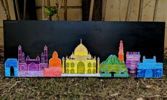 India Skyline String Art