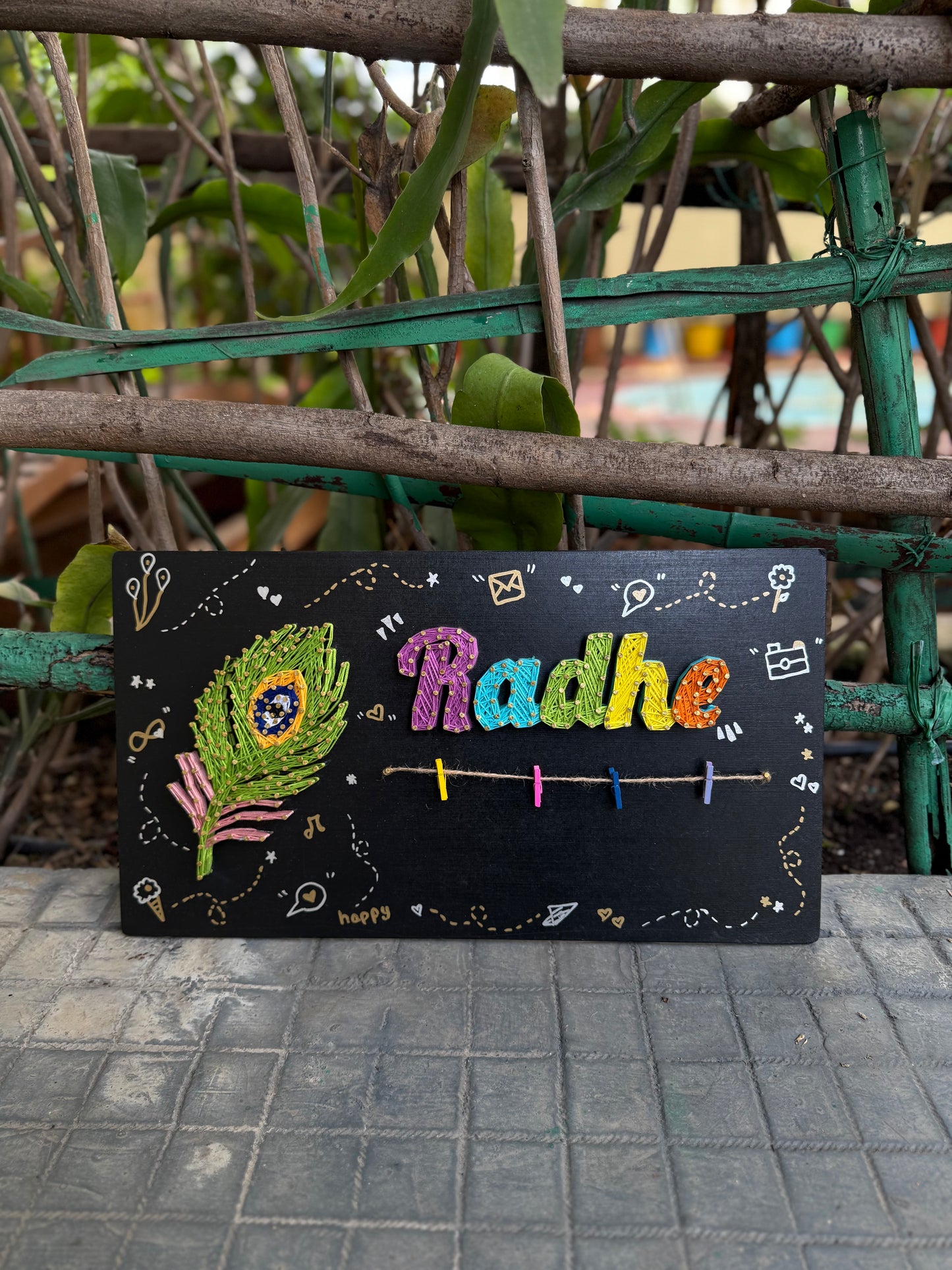 Customized Name with Symbol and Photos String Art