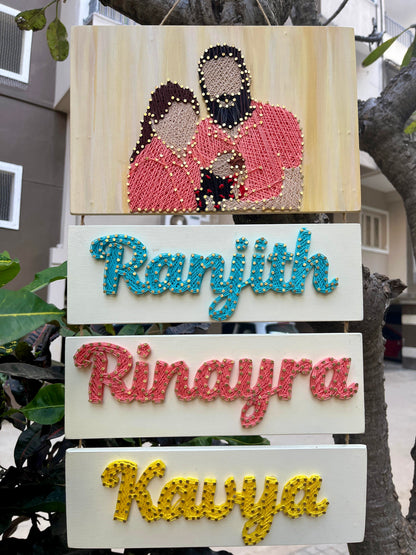 Photo Recreation With Nameplate String Art