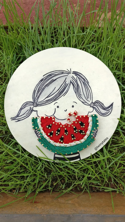 Watermelon Girl String Art